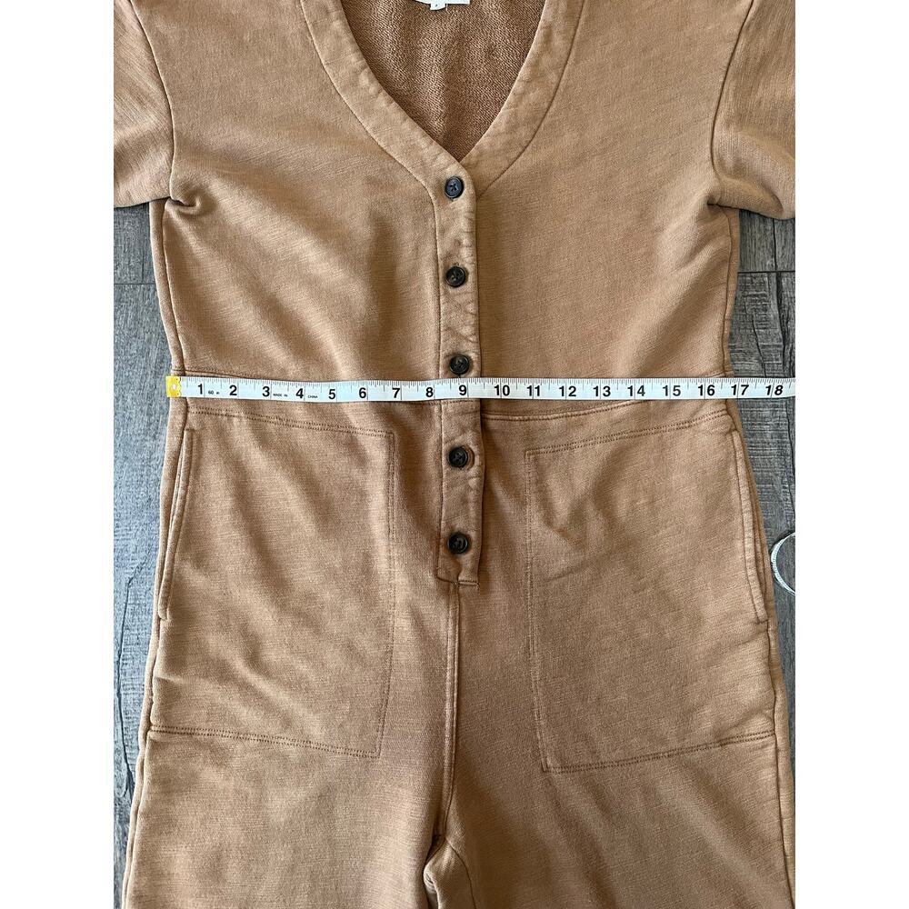 Madewell MWL Women's Short Sleeve Button Up Jumpsuit Coverall, Brown Size XS - Picture 11 of 12